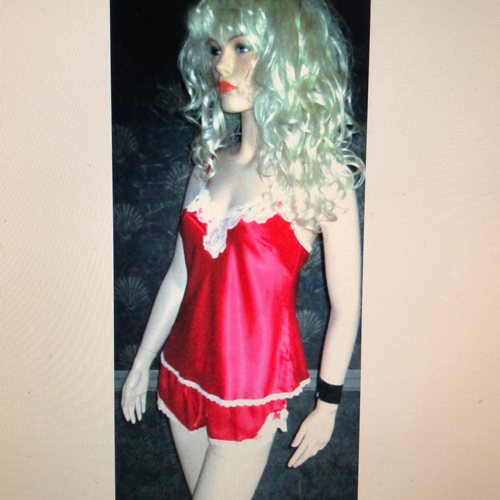 Victoria's Secret Red Babydoll Nightgown Set L NEW